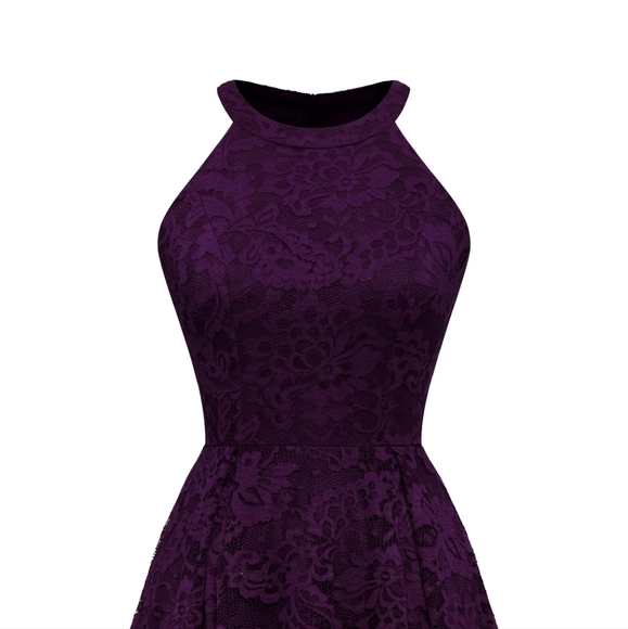 NWT Women's Dressystar Halter Lace Cocktail Party Dress - Picture 4 of 14